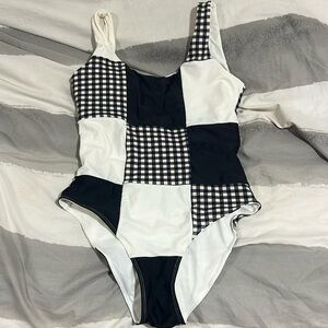 Low back one piece bathing suit